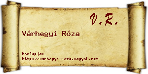 Várhegyi Róza névjegykártya